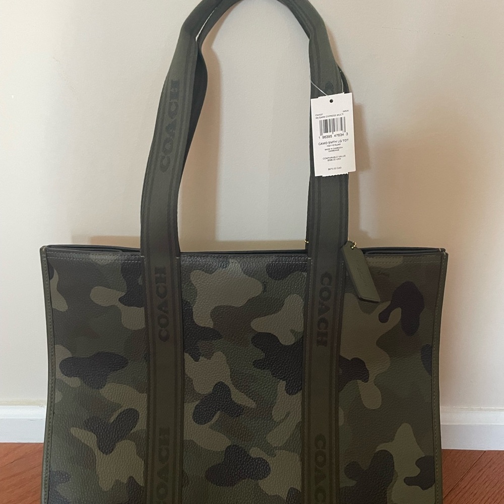 Coach Camouflage Green and Black Tote - Picture 2 of 3